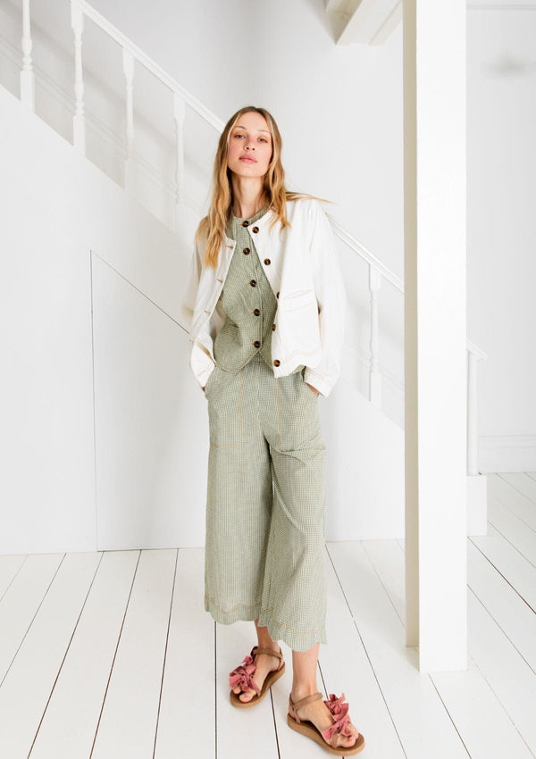 Aide Trouser | Green Gingham | Bonte London Trousers Bonte