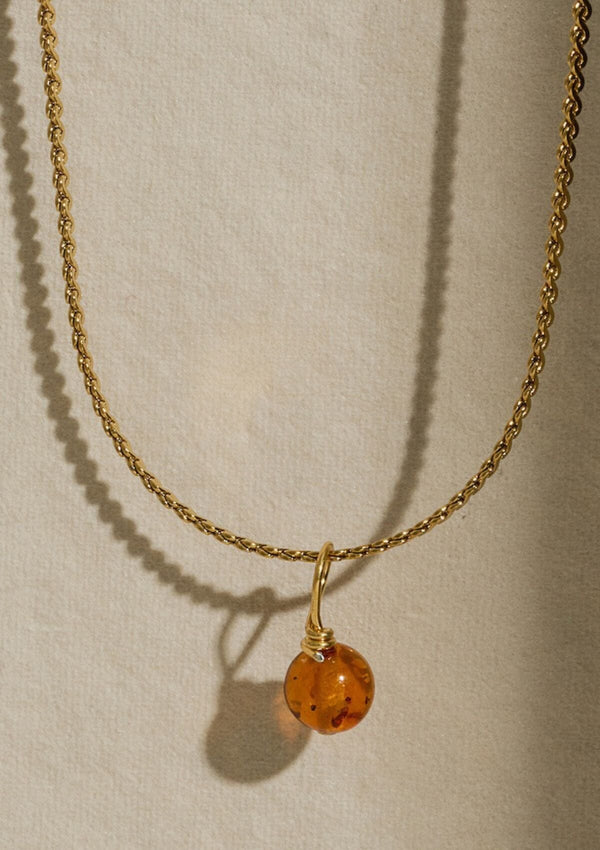 Amber Necklace | A Weathered Penny Necklace A Weathered Penny