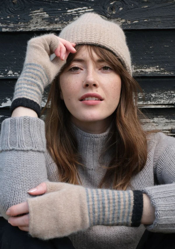 Angora Fingerless Mittens in Fossil Colours | Quinton + Chadwick Fingerless Mittens Quinton + Chadwick