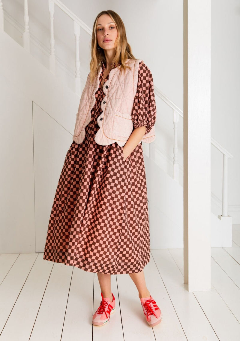 Briony Dress | Pink Brown Check | Bonte Dress Bonte