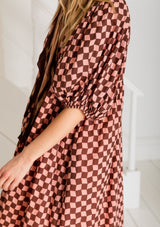 Briony Dress | Pink Brown Check | Bonte Dress Bonte