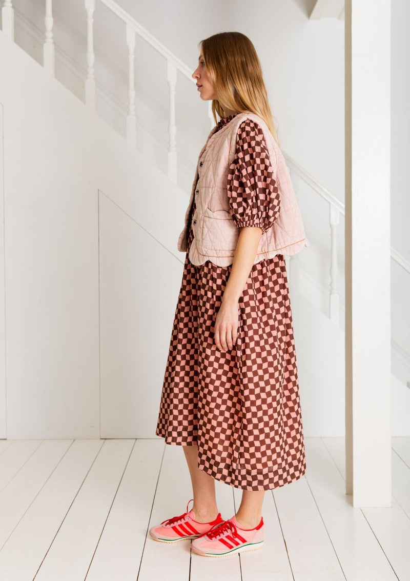 Briony Dress | Pink Brown Check | Bonte Dress Bonte