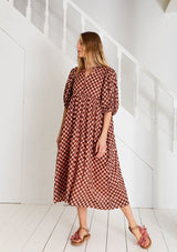 Briony Dress | Pink Brown Check | Bonte Dress Bonte