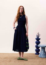 Saquareme Check Dress Navy | Frnch