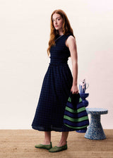 Saquareme Check Dress Navy | Frnch