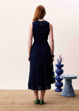 Saquareme Check Dress Navy | Frnch