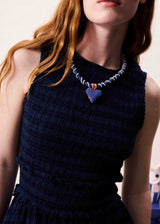 Saquareme Check Dress Navy | Frnch