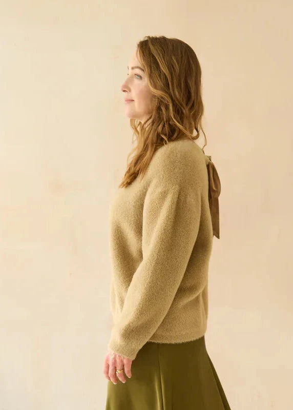 Ruby Velvet Bow Jumper | Chalk Jumper Chalk