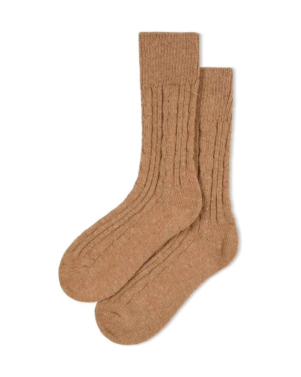 Wool Cable Sock | Chalk