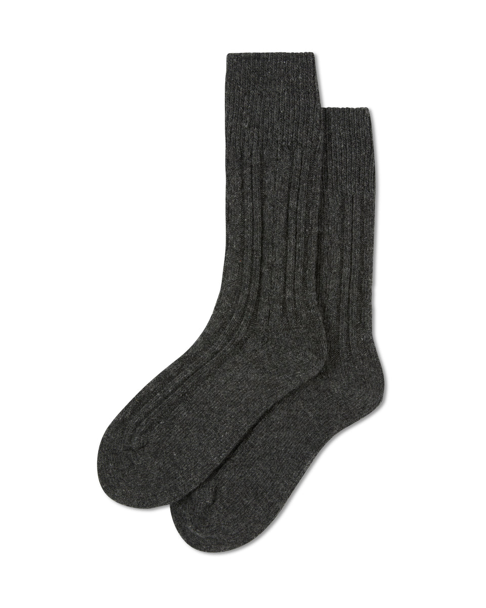 Wool Cable Sock | Chalk