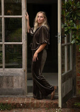 Evie Velvet Trouser | Chalk Trousers Chalk