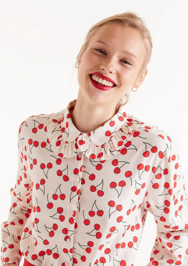 Cherry Print Ruffle Blouse | Compania Fantastica Blouse Compania Fantastica