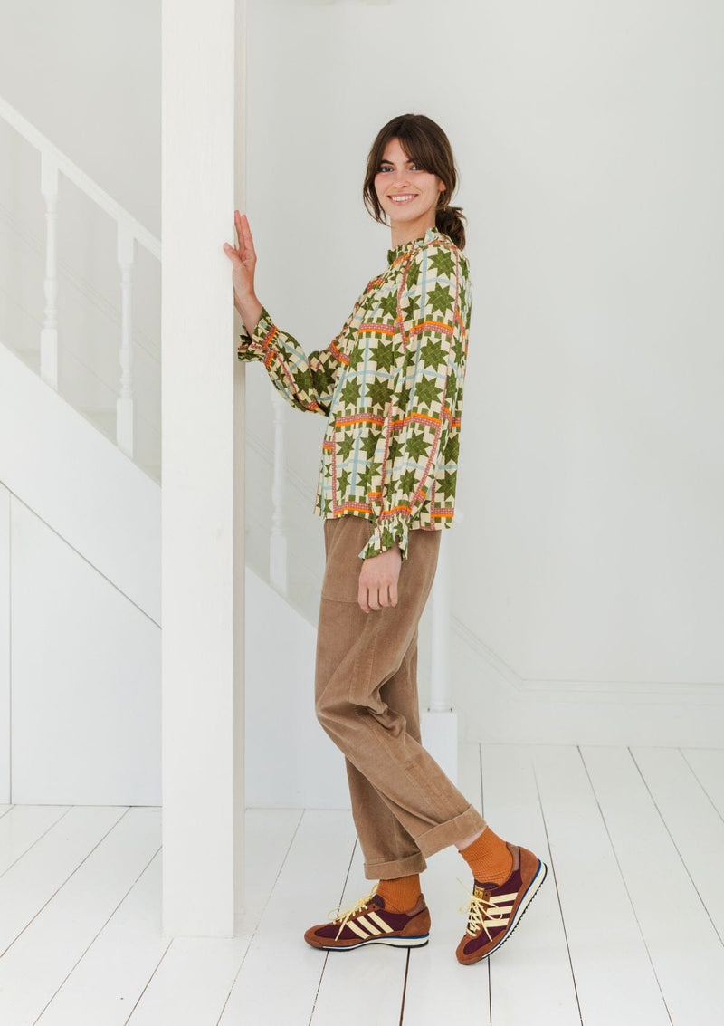 Margot Top | Olive Multi | Bonte Top Bonte