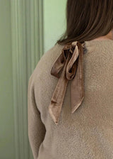 Ruby Velvet Bow Jumper | Chalk Jumper Chalk