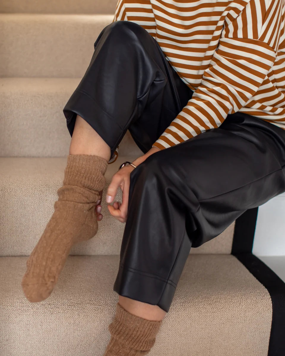 Wool Cable Sock | Chalk