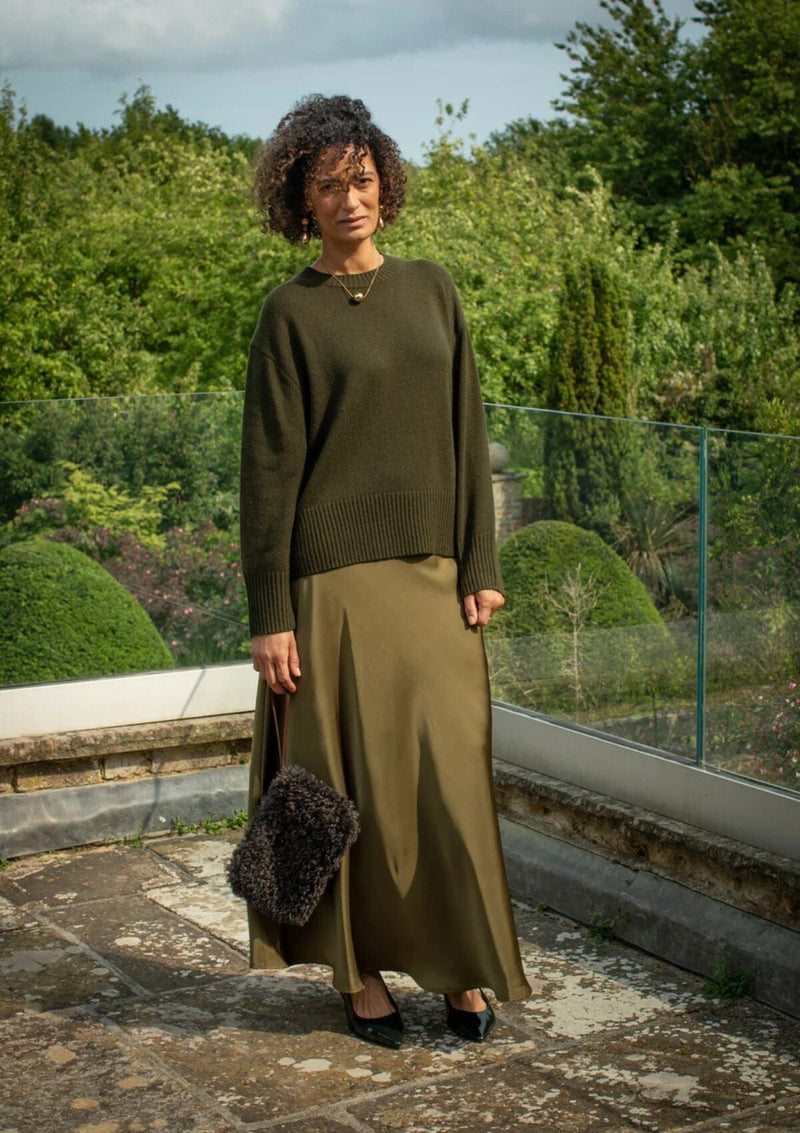 Gina Satin Skirt | Chalk Skirt Chalk