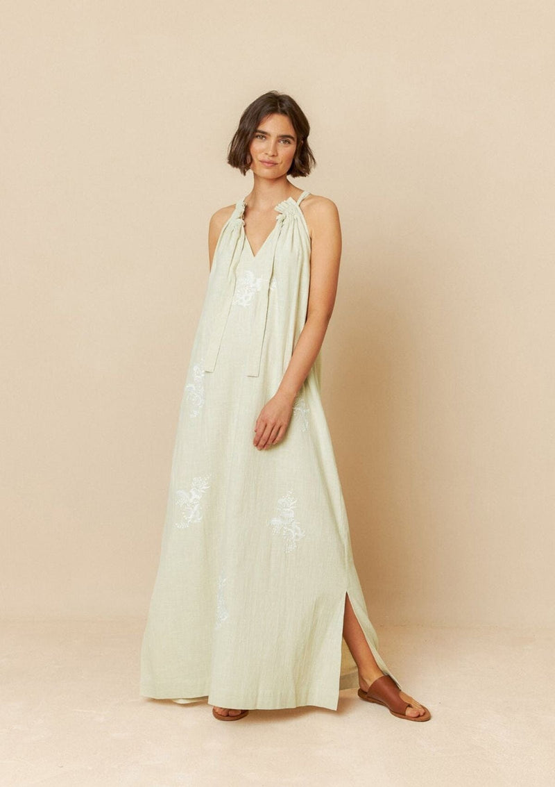 Halter Embroidered Collar Dress | Indi & Cold Dress Indi & Cold
