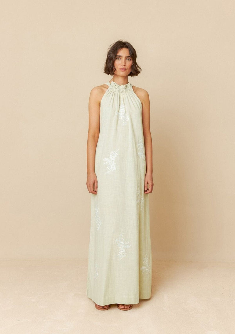 Halter Embroidered Collar Dress | Indi & Cold Dress Indi & Cold