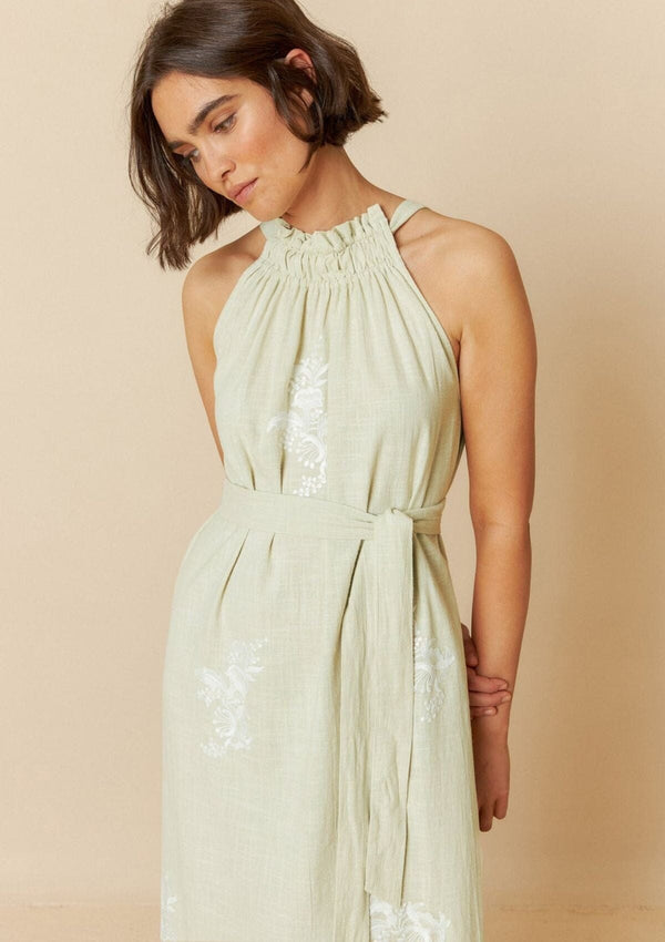 Halter Embroidered Collar Dress | Indi & Cold Dress Indi & Cold