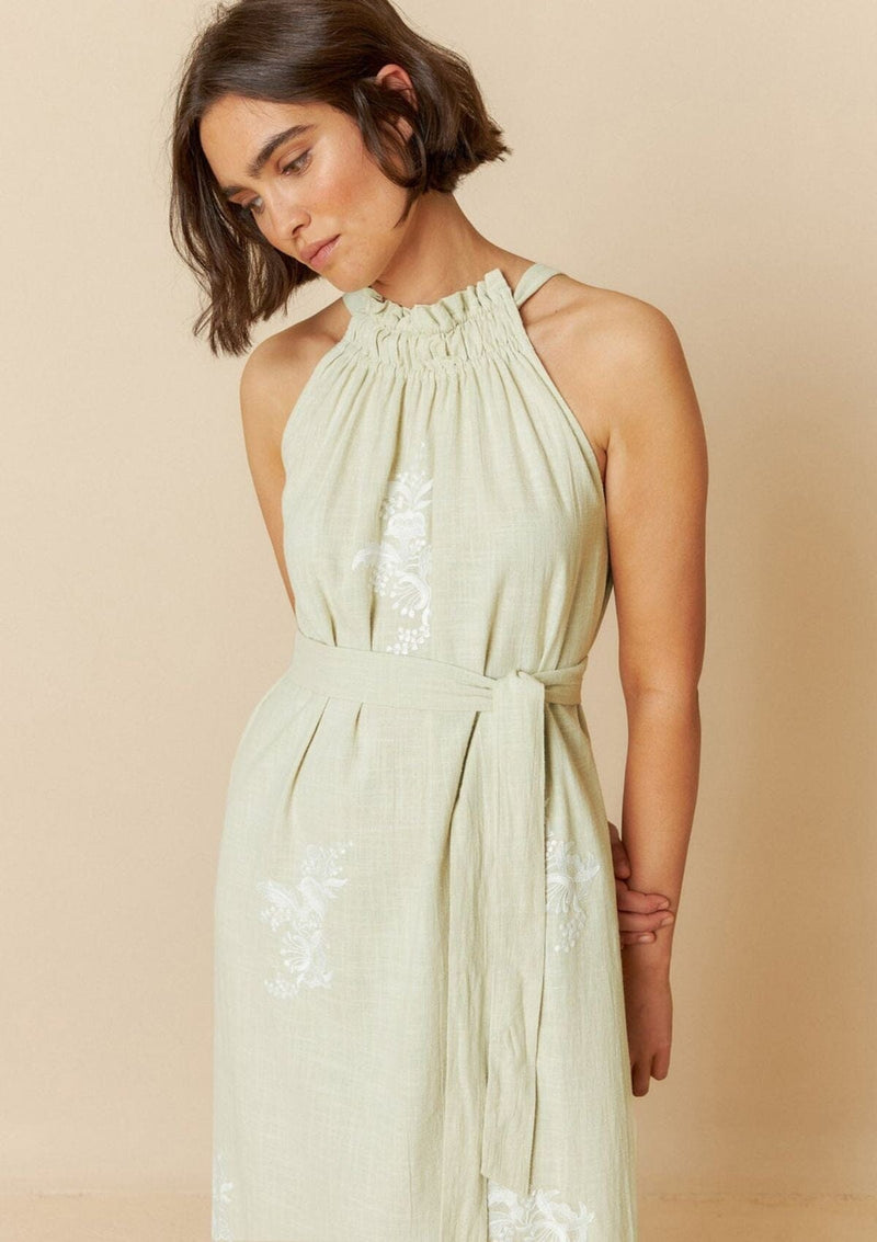 Halter Embroidered Collar Dress | Indi & Cold Dress Indi & Cold