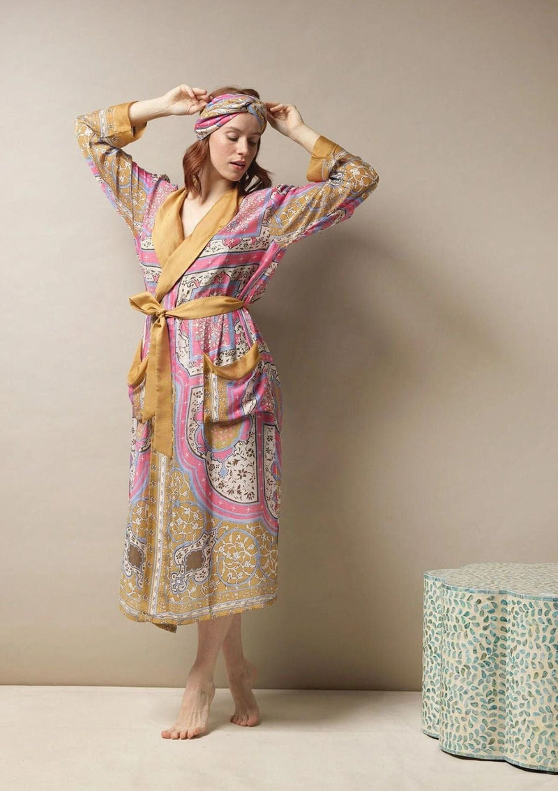 Indian Summer Pink Dressing Gown | One Hundred Stars Dressing Gown One Hundred Stars