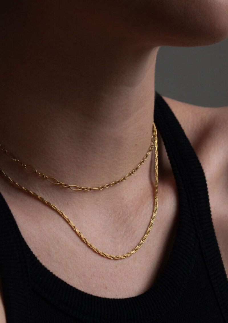 Gold Delicate Layered Chain | A Weathered Penny Necklace A Weathered Penny