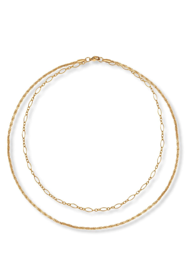 Gold Delicate Layered Chain | A Weathered Penny Necklace A Weathered Penny