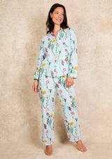 Cotton Field Flowers Pyjamas | Light Blue | Their Nibs Pyjamas Their Nibs