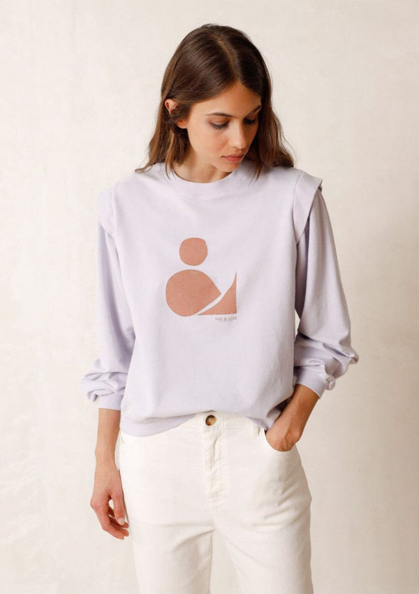 Lilac Printed Geometric Sweater | Indi & Cold Sweater Indi & Cold