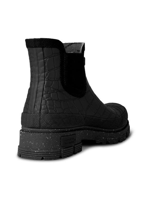 Liv Croco Waterproof | Black | Woden Boots WODEN