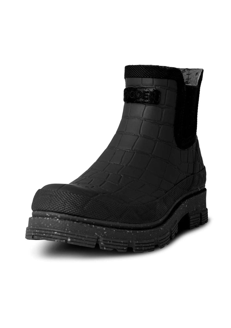 Liv Croco Waterproof | Black | Woden Boots WODEN