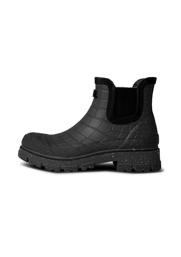 Liv Croco Waterproof | Black | Woden Boots WODEN