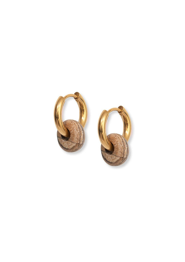 Stone Hoops | A Weathered Penny Earrings A Weathered Penny