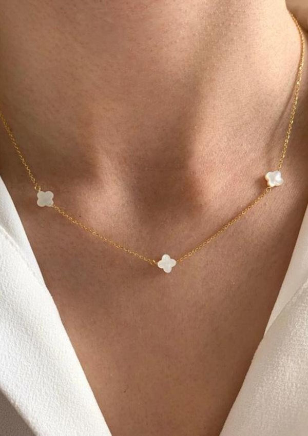 Mother or Pearl Clover Necklace | Victoire Collection Necklace Victoire Collection