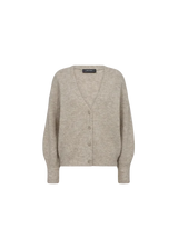 Thora V-Neck Knit Cardigan | Feather Gray | Mos Mosh