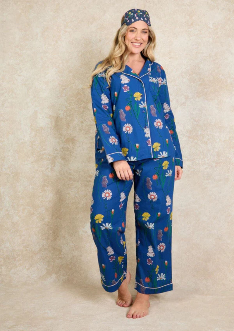 Cotton Field Flowers Pyjamas | Navy | Their Nibs Pyjamas Their Nibs