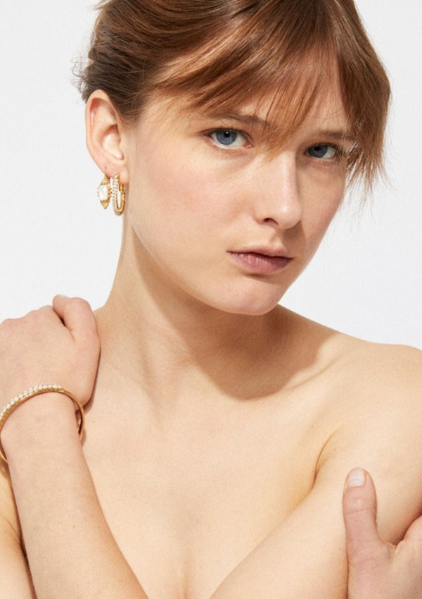 Serti Talisman small size - White Mother-of-pearl | Gas Bijoux Earrings Gas Bijoux