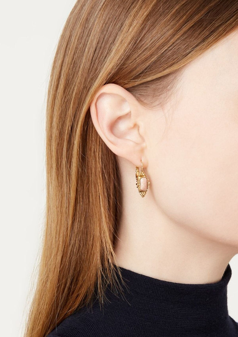 Serti Talisman small size - White Mother-of-pearl | Gas Bijoux Earrings Gas Bijoux