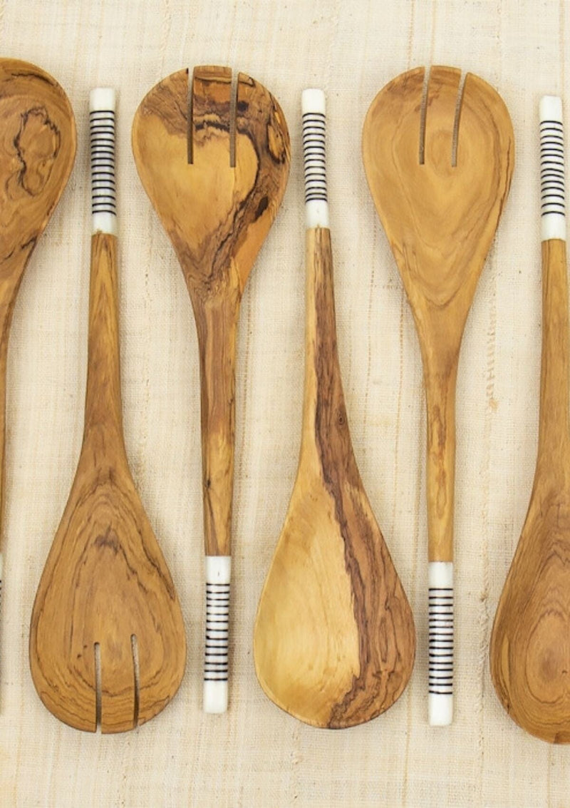 Striped Salad Servers | A World of Craft Kitchen Utensils A World Of Craft