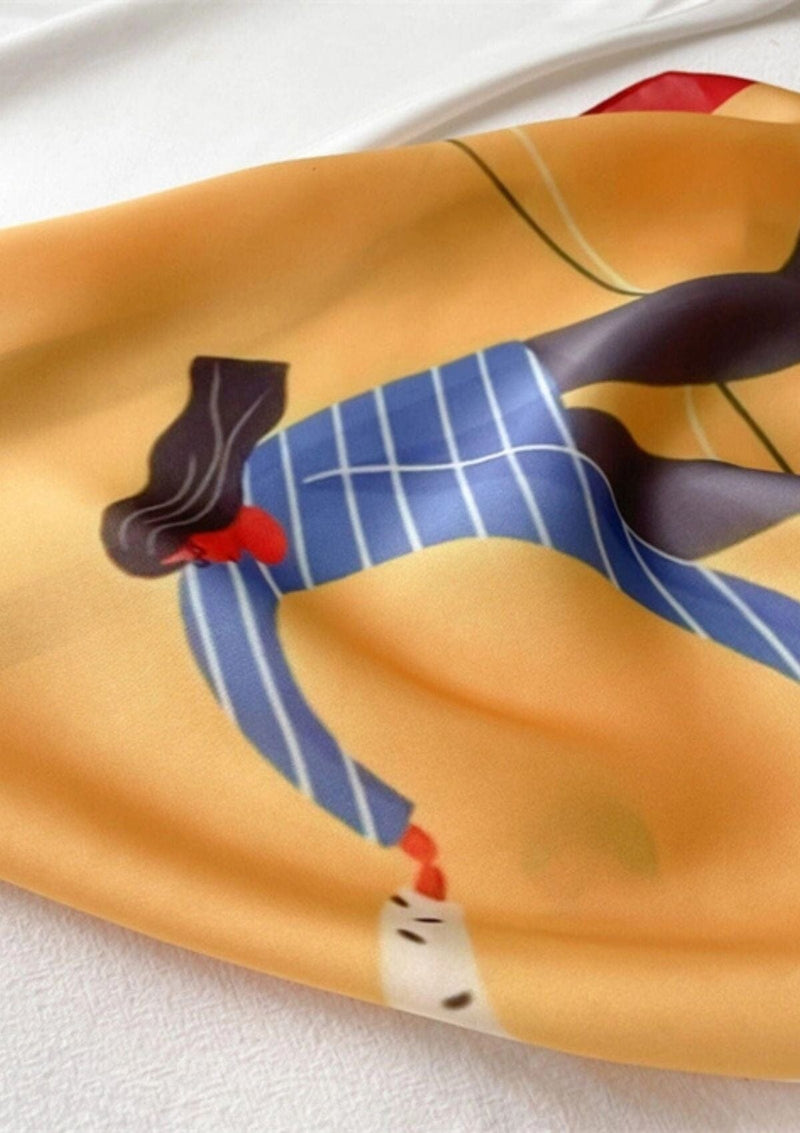 Yellow Dancer Vegan Silk Scarf Scarf Sue Silk