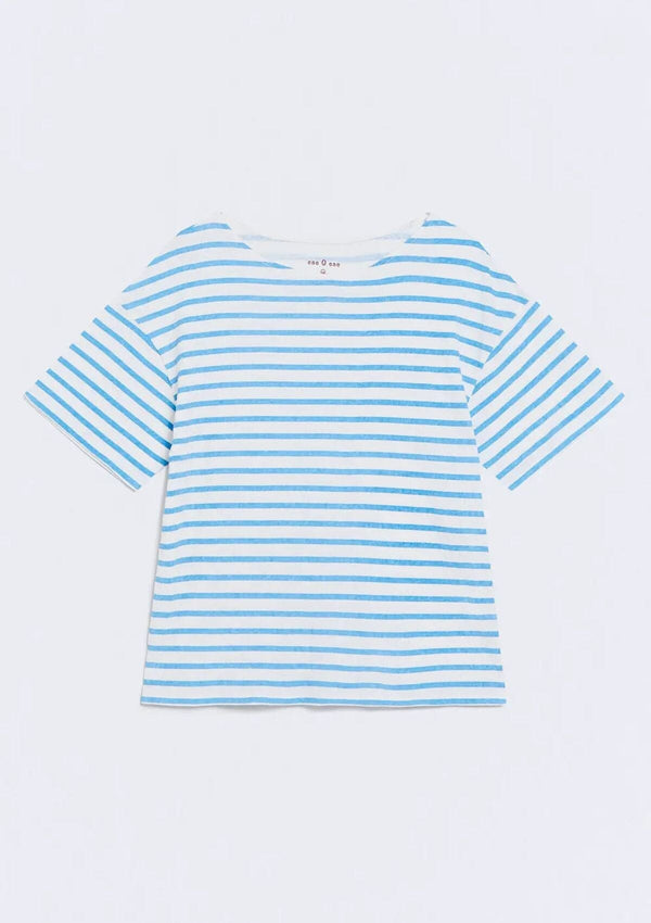 Linen Blend Striped Tee | Ese O Ese