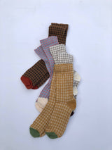 GINGHAM WAFFLE SOCKS - neutral Billy Bamboo