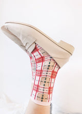 Tartan Sheer Socks - Pink and Peach PAPERSELF
