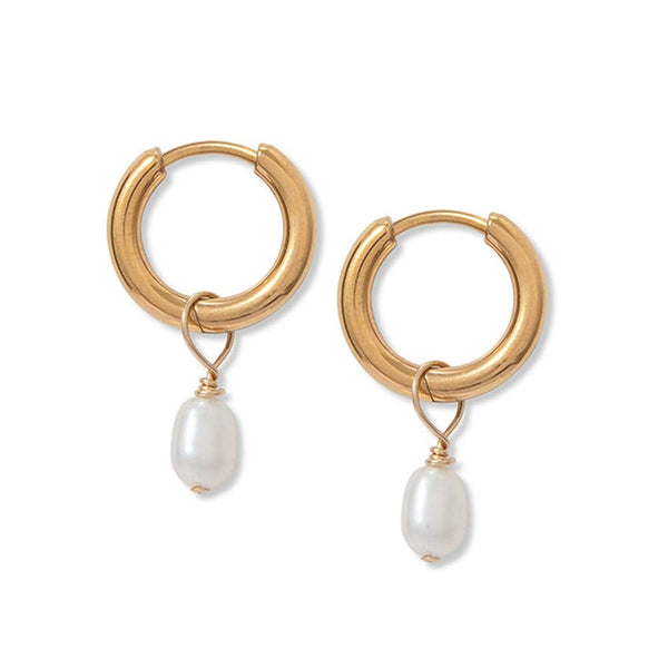 Tiny Pearl Hoops A Weathered Penny Jewellery
