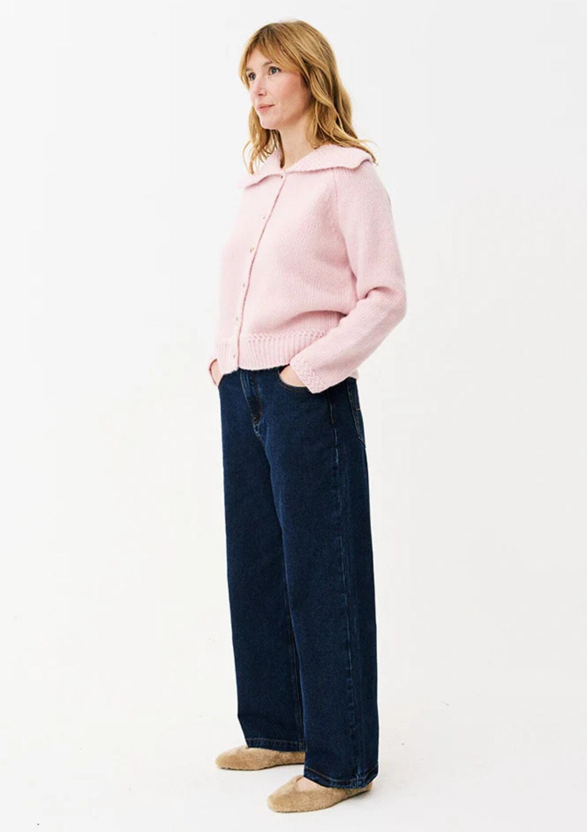 Aurelia Rose Pink Cardigan | Wool Cotton Blend | Maison Anana Cardigan Maison Anana
