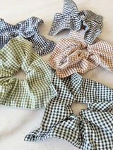 MINI GINGHAM DIAMOND SCRUNCHIES - neutral Billy Bamboo