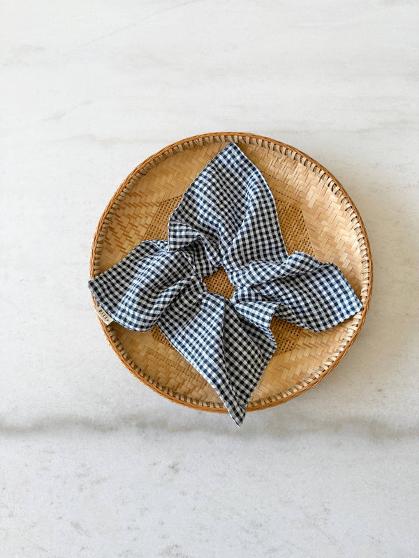 MINI GINGHAM DIAMOND SCRUNCHIES - neutral Billy Bamboo