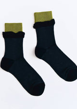 Women’s Colorblock Cotton Crew Socks – Lightweight Summer Happy Knits