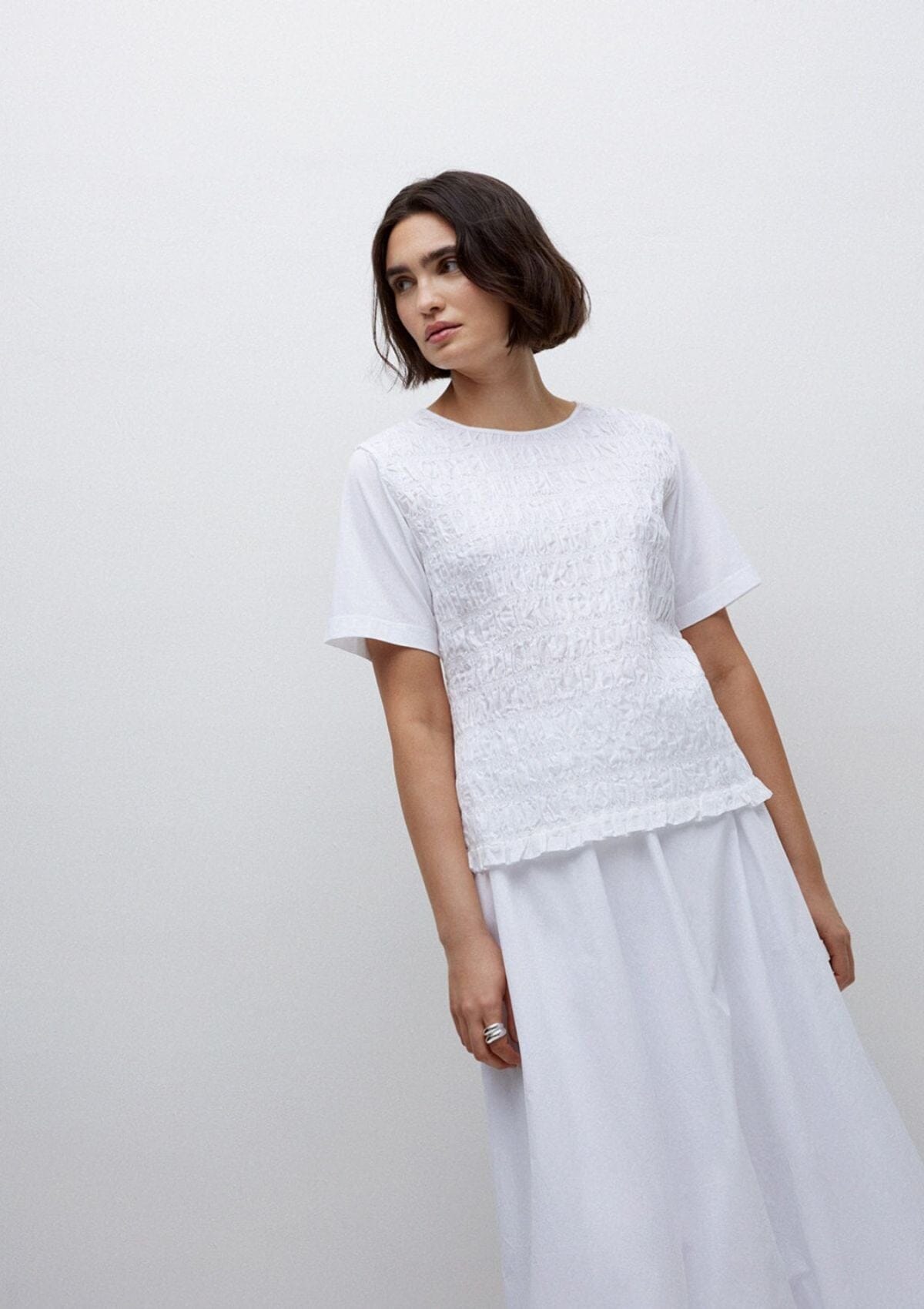 Balloon Hem Skirt | Poplin Cotton | 42876 | Yerse Skirt Yerse