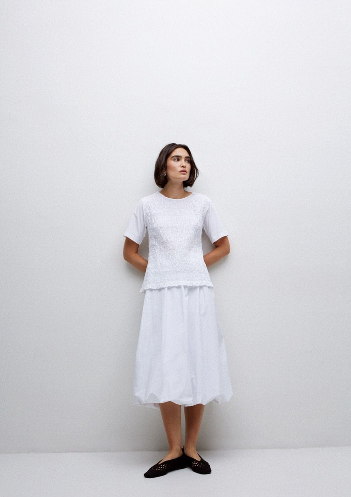 Balloon Hem Skirt | Poplin Cotton | 42876 | Yerse Skirt Yerse